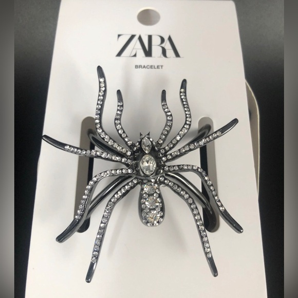 Zara rhinestone spider bangle cuff bracelet jewelry new with tags - Picture 4 of 8